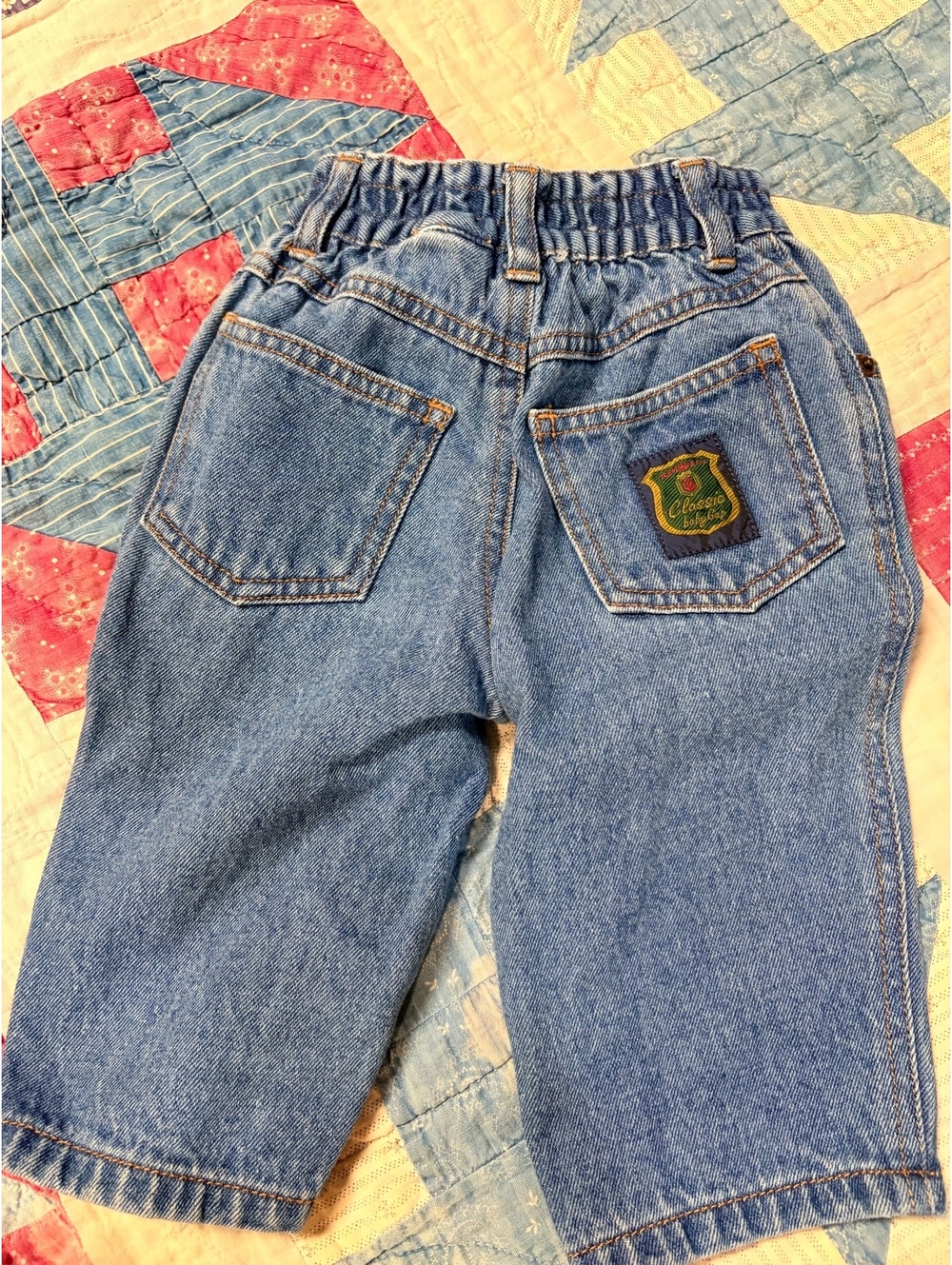 Vintage Classic Baby GAP Denim Jeans Infant Baby Size 3-6 Mos Blue Wash Snap Leg